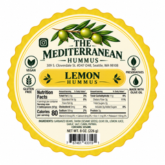 Lemon hummus label